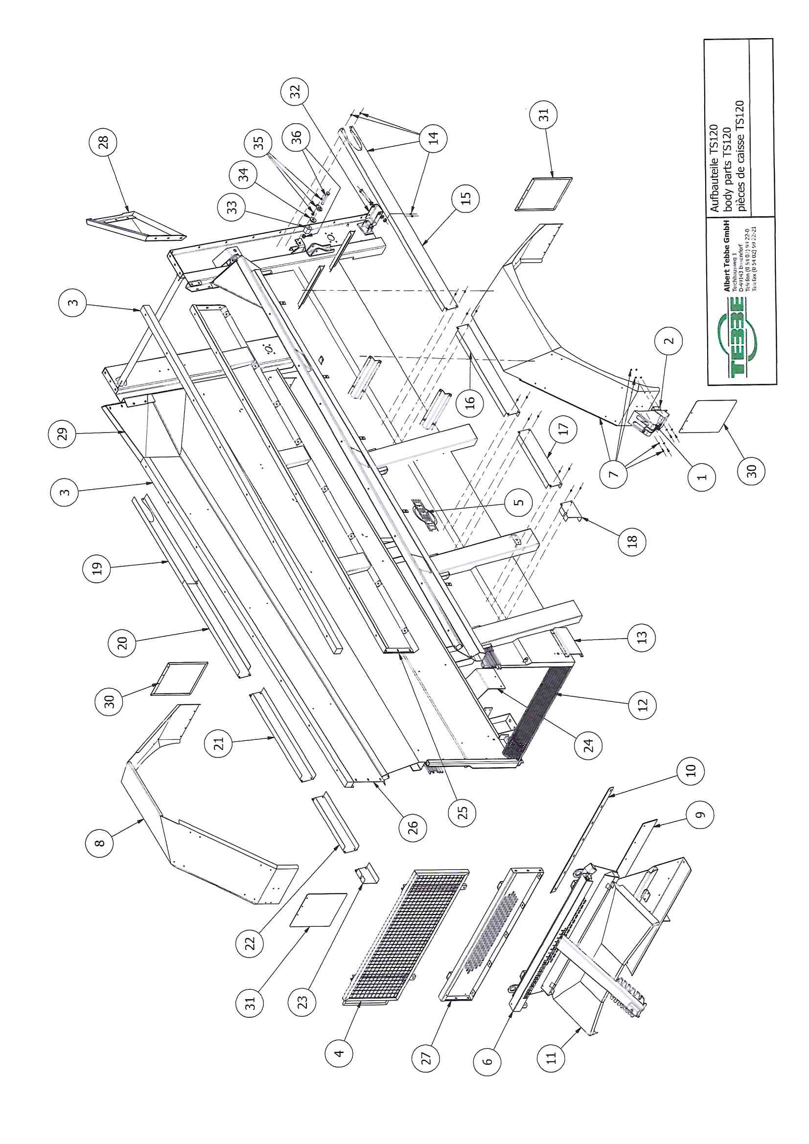 Opbouwdelen TS120